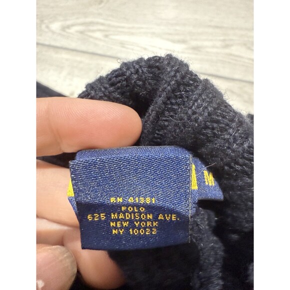 Vintage Rugby Ralph Lauren Cable Knit Sweater Shoulder Buttons | Size Medium - Picture 7 of 14